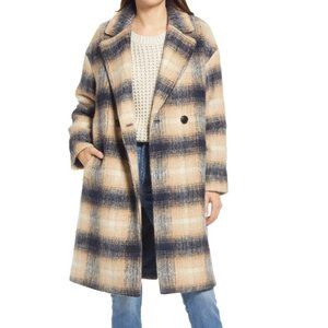 Madewell Courton Cocoon Coat in Plaid